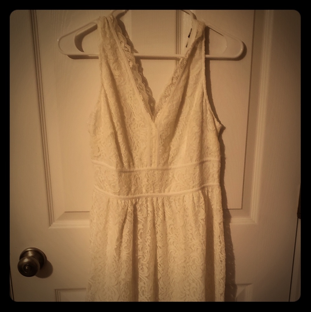 Cream colored, simple elegant dress